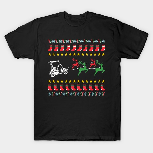 Ugly Christmas Sweater for Golfer Golf T-Shirt by Humbas Fun Shirts